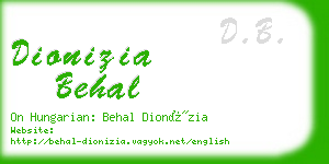 dionizia behal business card